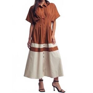 NEW FASHION WEEK the serena midi dress in brown